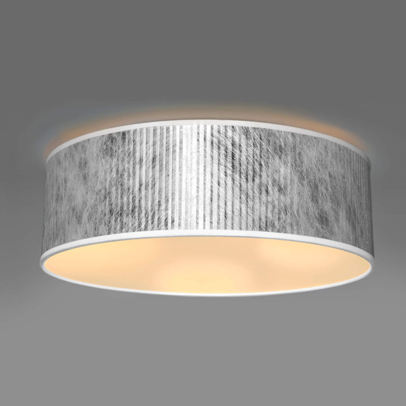 Tres Plisado Flush Mount, Silver, 10cm H x 30cm W x 30cm D