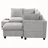 90" U-shaped Sectional Sofa Modular Sofa Couch with a Movable Ottoman , a Coffee Table with Hidden Charging Devices for Living Room-790414989