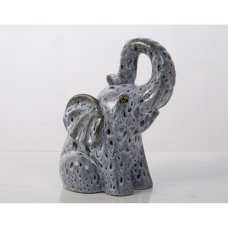 Ceramic 12" Tall Elephant Statue