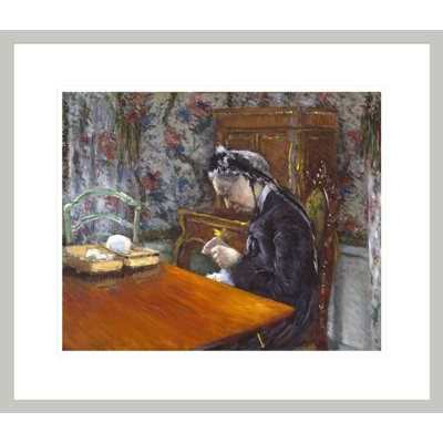 Mademoiselle Boissière à tricoter par Gustave Caillebotte, impression giclée encadrée
