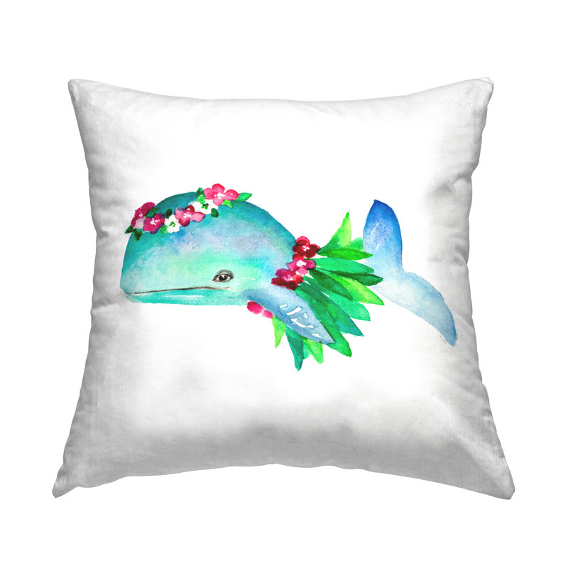 Coussin décoratif à imprimé jupe baleine Hula par Lanie Loreth