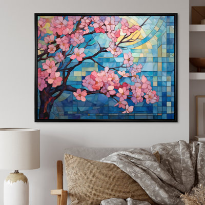 " Collage Pink And Blue Blossoms "