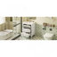 Ensemble de meuble-lavabo simple 24 po avec lavabo en céramique, ensemble de meuble-lavabo autoportant avec 3 tiroirs, cadre en bois massif, blanc-110038378