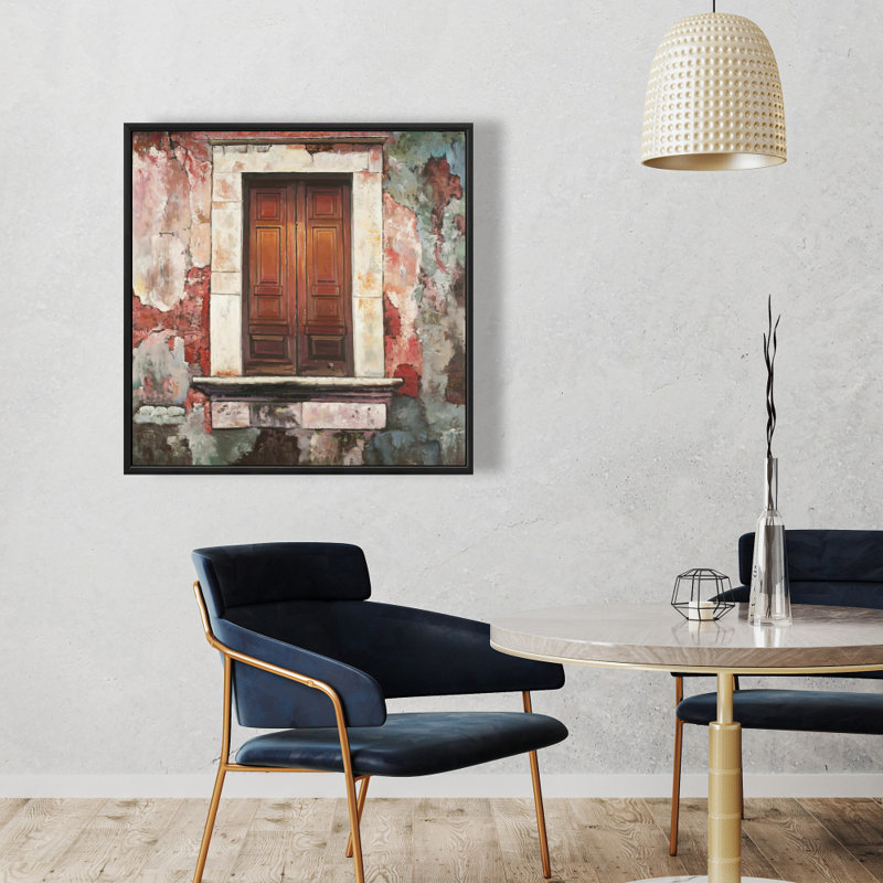 "Porte d'un vieux bâtiment rouge" sur toile