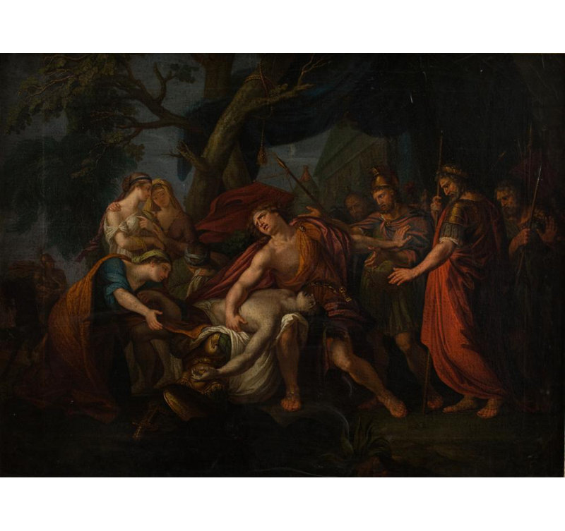«Achilles Lamenting the Mort of Patroclus» par After Hamilton Gavin - Art mural sur toile tendue avec châssis