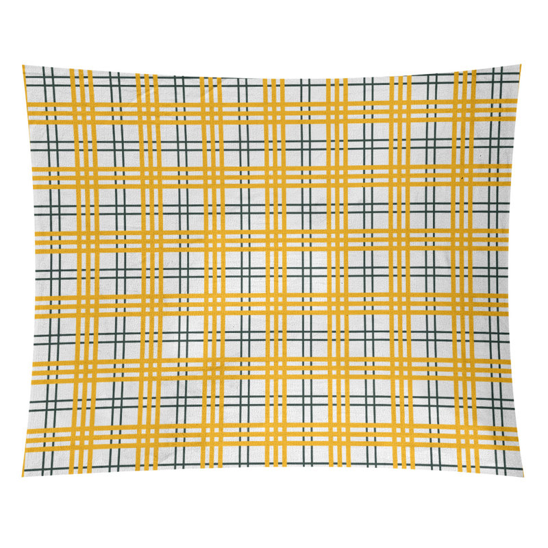 Tapisserie en microfibre de luxe Tampa Bay, H 51 po x l 60 po, Blanc / vert foncé / or