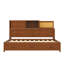 Lit de jour fonctionnel en bois simple avec trois tiroirs de rangement, une tablette supérieure souple et une collection de prises avec ports USB-1985884503