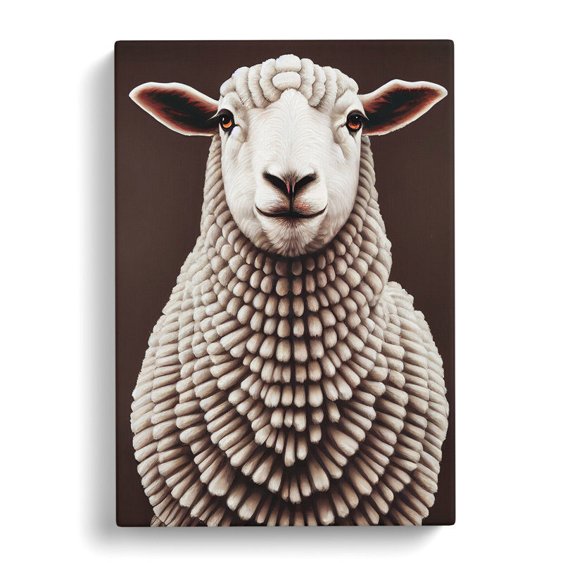 XC1022-1700X Content Sheep - Wrapped Canvas Print, 50cm H x 35cm W x 3cm D