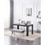 Dining Table and 2 Chairs And Bench Oak Effect Wood Table 1 Grey Velvet Chairs Dining Room-601120407-601120405