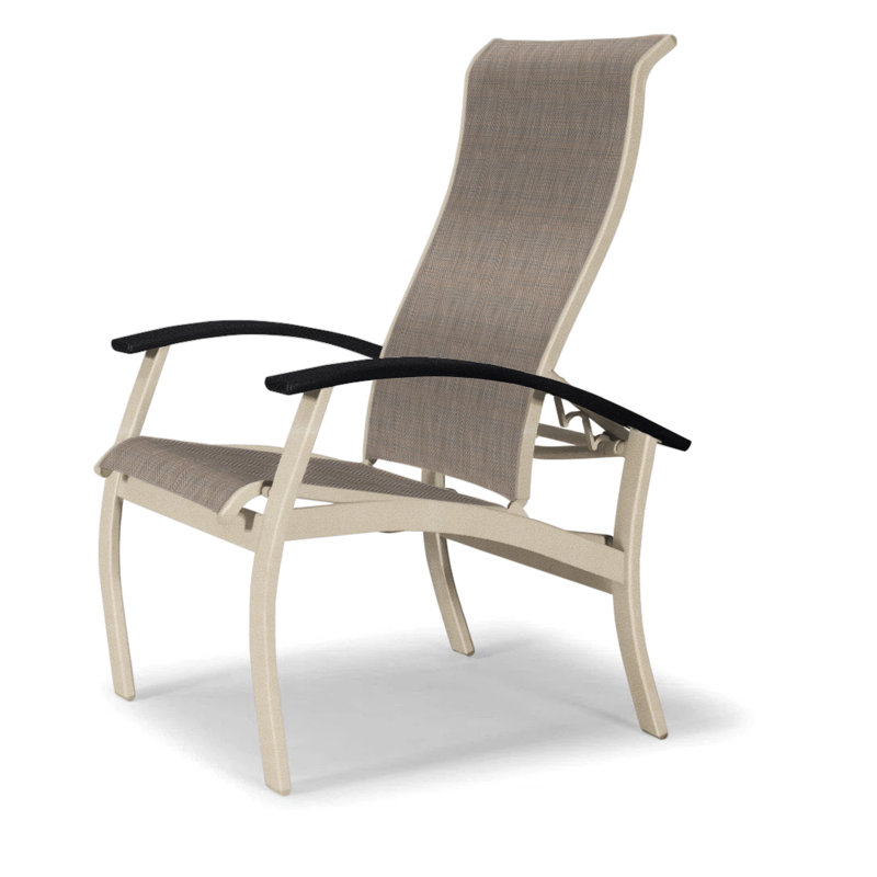 Chaise de patio Askar, Noir, Taupe Harper Sunbrella®, Désert texturé