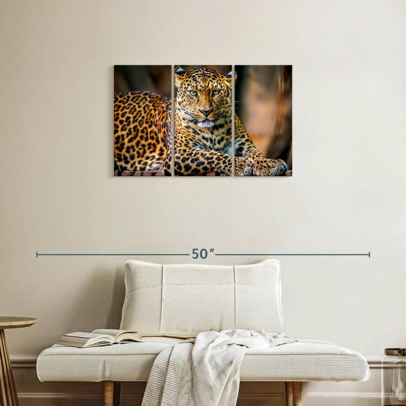 Jungle Wildlife Leopard, 20" H x 33" W