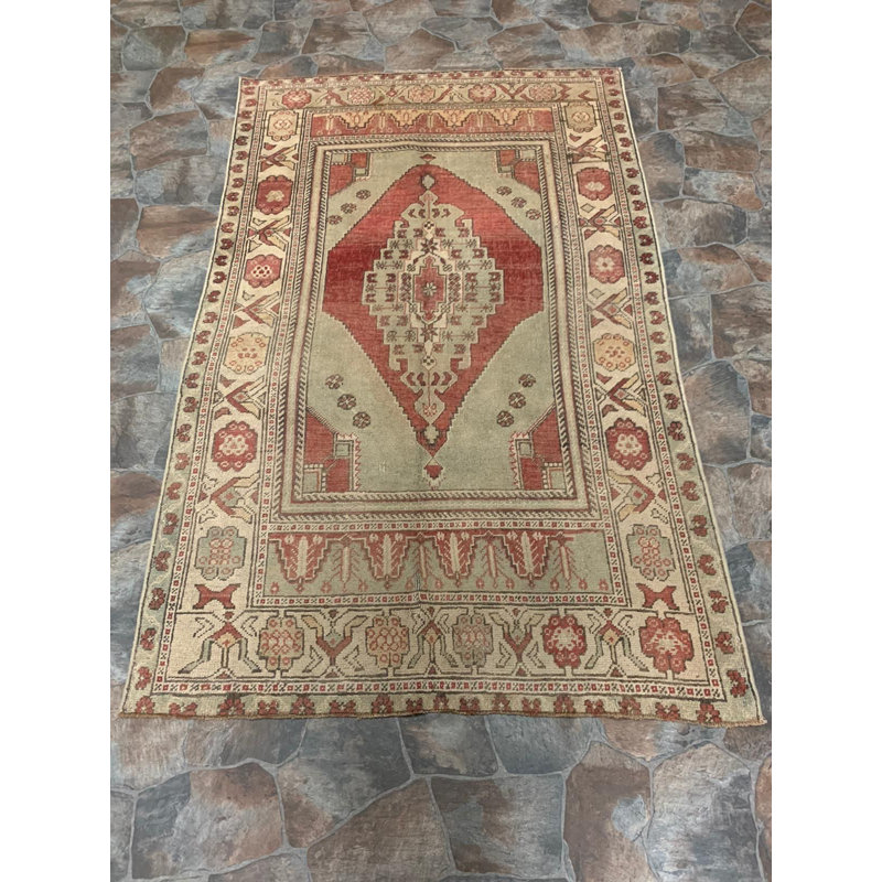 Tapis turc rétro fait à la main 4 x 7
