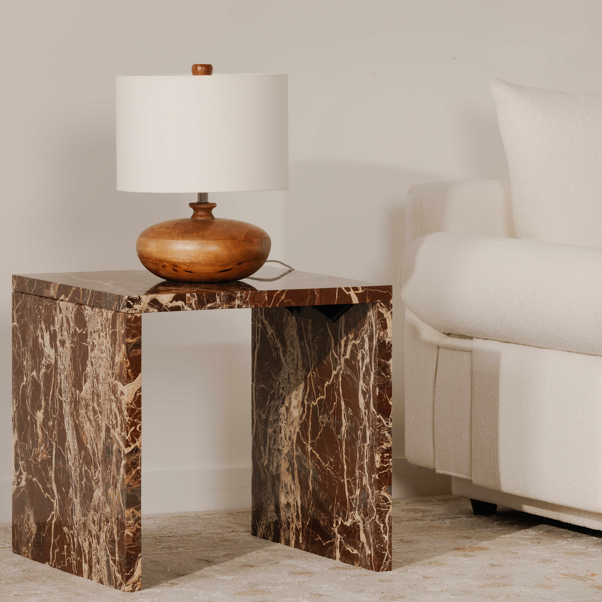 Ilma Solid Wood Table Lamp, Brown