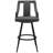 Abhijot Contemporary Swivel Counter or Bar Height Bar Stool with Arms in Faux Leather, and Metal Legs-939568609-939568608