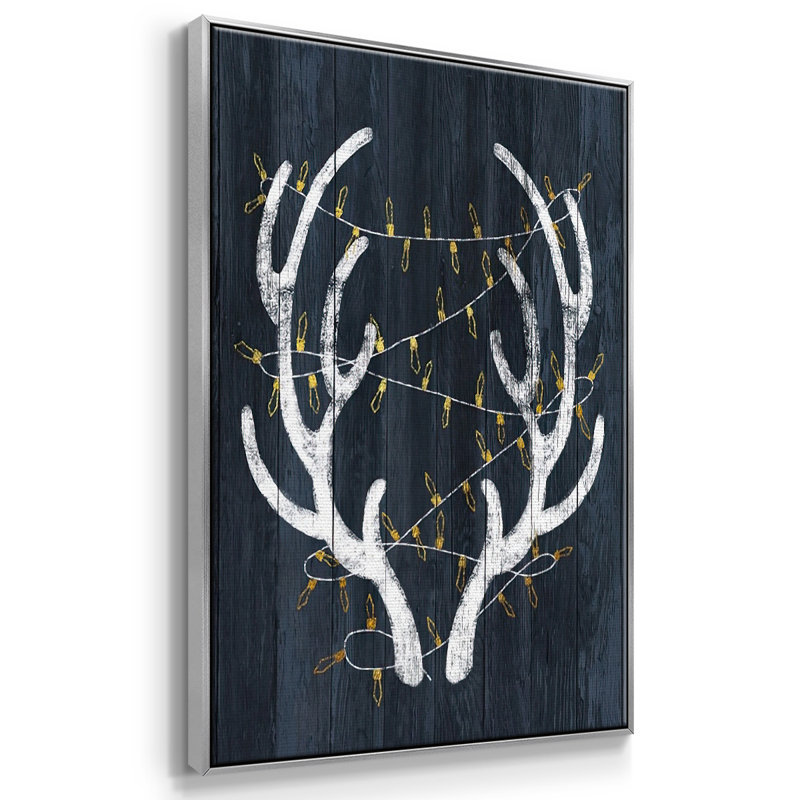 Bois et lumières encadré sur toile, H 37 po x l 25 po x P 1,5 po, Argent