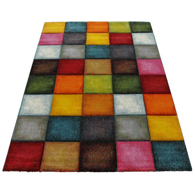 Hisayuki Checkered Pattern Area Rug
