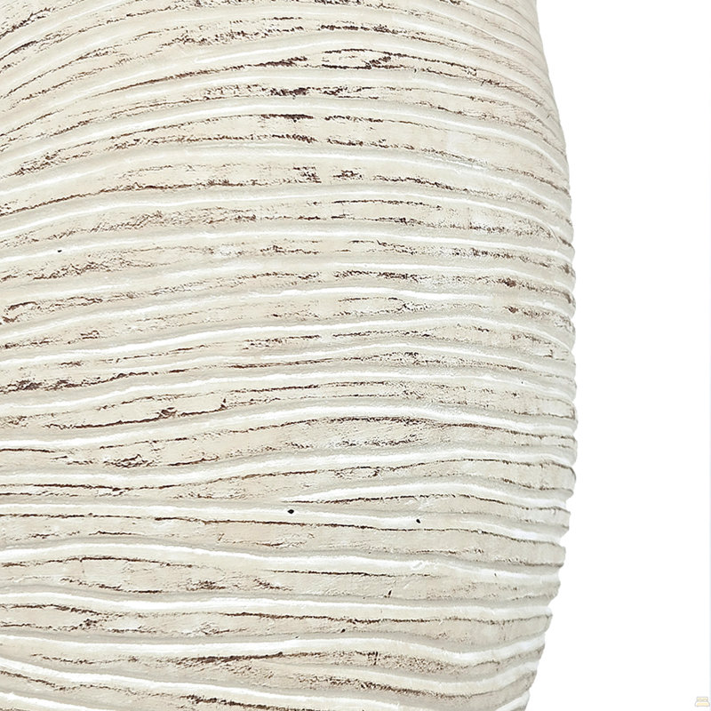 8.5X5.5X6.3" Sand And Cement Nautilus Shell Planter With Textured Beige Finish