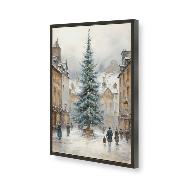 Reproduction d'art lueur de Noël, 16 po x 20 po, Noir satiné