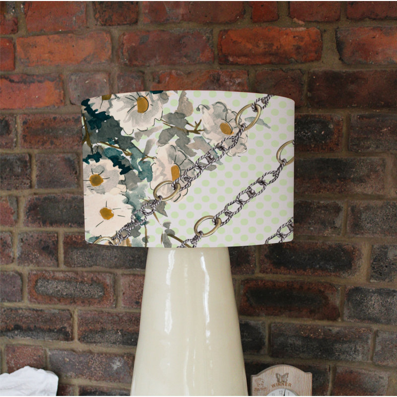 Cotton Drum Lamp Shade ( Uno ), 22cm H x 25cm W x 25cm D