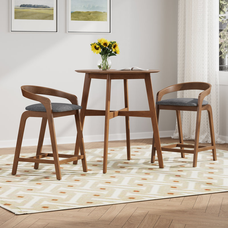 Liptak Stylish Counter-Height Bar Set, Dark Gray