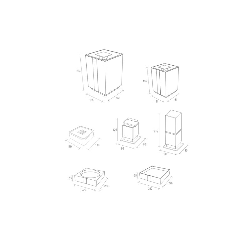 One Plastic Manual Lift Waste Basket, White, 0.4 G