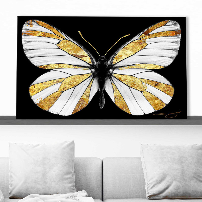 Gold Butterfly (Horizontal) par By Jodi - impression, Toile tendue, H 28 po x l 48 po x P 1,5 po