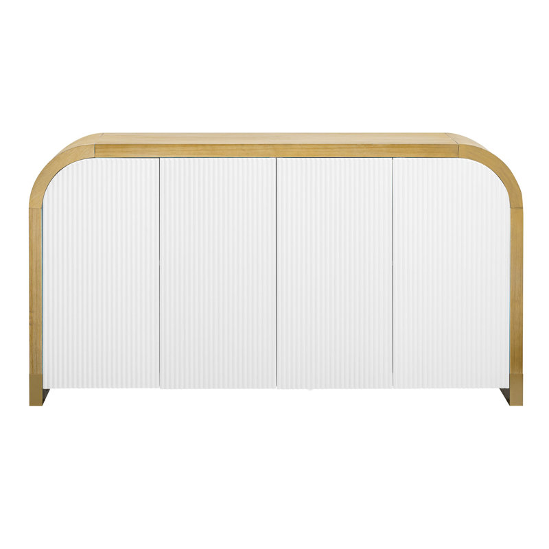 Buffet 60 portes Lucvara, Blanc / jaune
