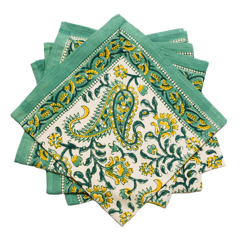 Serviette en coton 21 po Rajasthan Paisley