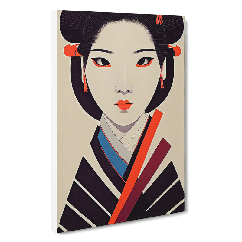 View Of A Geisha No.1 - Wall Art, Wrapped Canvas, 76cm H x 50cm W, No Matte