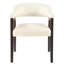 Ensemble de 2 chaises de salle à manger de style Mid-Century moderne en similicuir rembourré, structure en bois massif, et siège de salle à manger confortable blanc crème LUMera-100888064