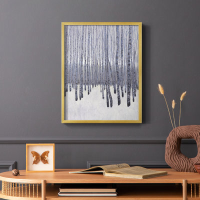«Bare Trees in Winter I», reproduction encadrée - bois massif