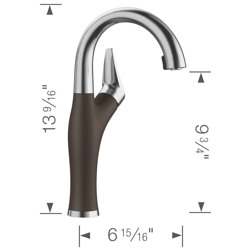 Robinet de bar à double jet Artona, Café brun, 1,5 gallons par minute