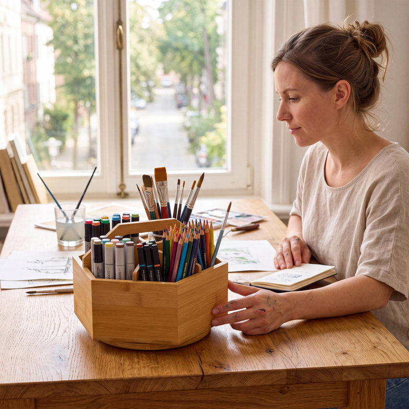 Bamboo Desk Organiser