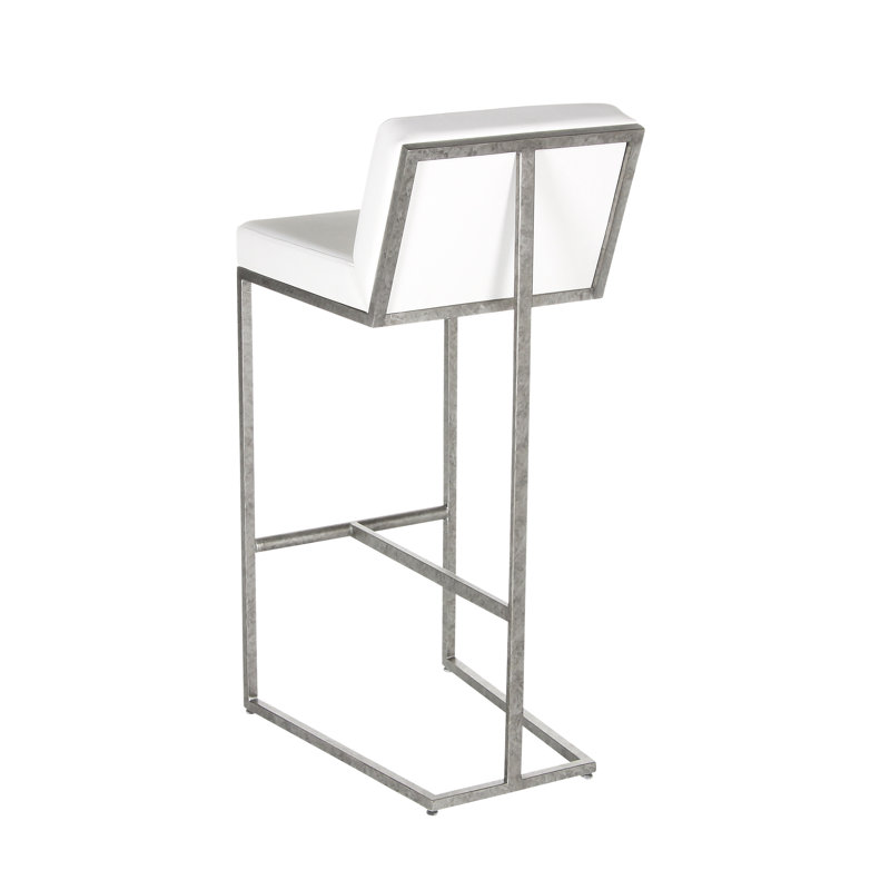 Outrageous Bar Stool, White, Royal Silver