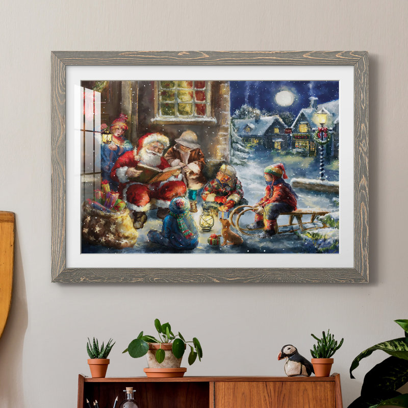 «Story Time Santa» - reproduction de cadre photo, H 31,5 po x l 23,5 po x P 1,5 po, Encadré gris