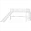 Structure de lit simple de taille mezzanine simple pour chambre d'enfant, fabrication en pin massif avec finition blanche et échelle amovible-1911077331