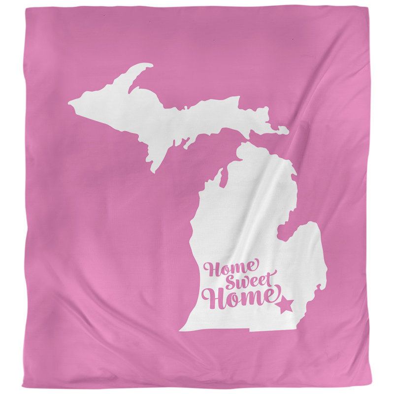 Housse de couette simple anne arbor home, Polyester brossé, Rose