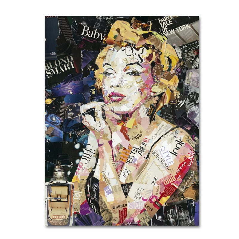 « blond smart baby », impression sur toile tendue, H 47 po x l 35 po x P 2 po