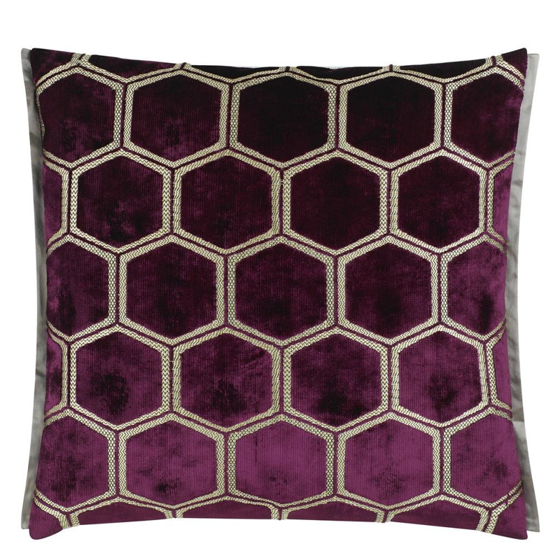 Manipur Velvet Decorative Pillow, 17"H x 17"W, Silver