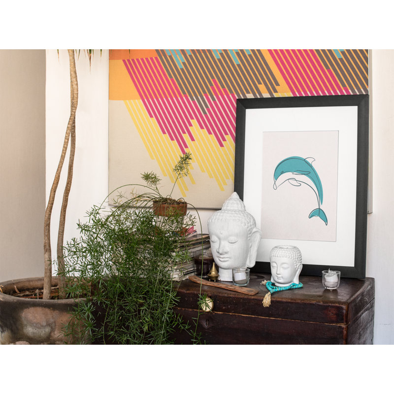 Dolphin Line Art - Single Picture Frame Print