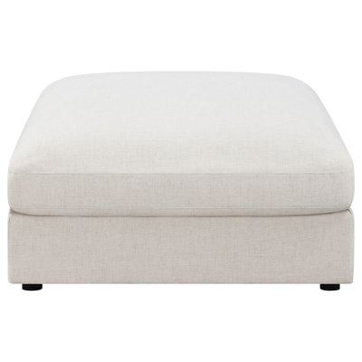 Macide Square Upholstered Ottoman Beige