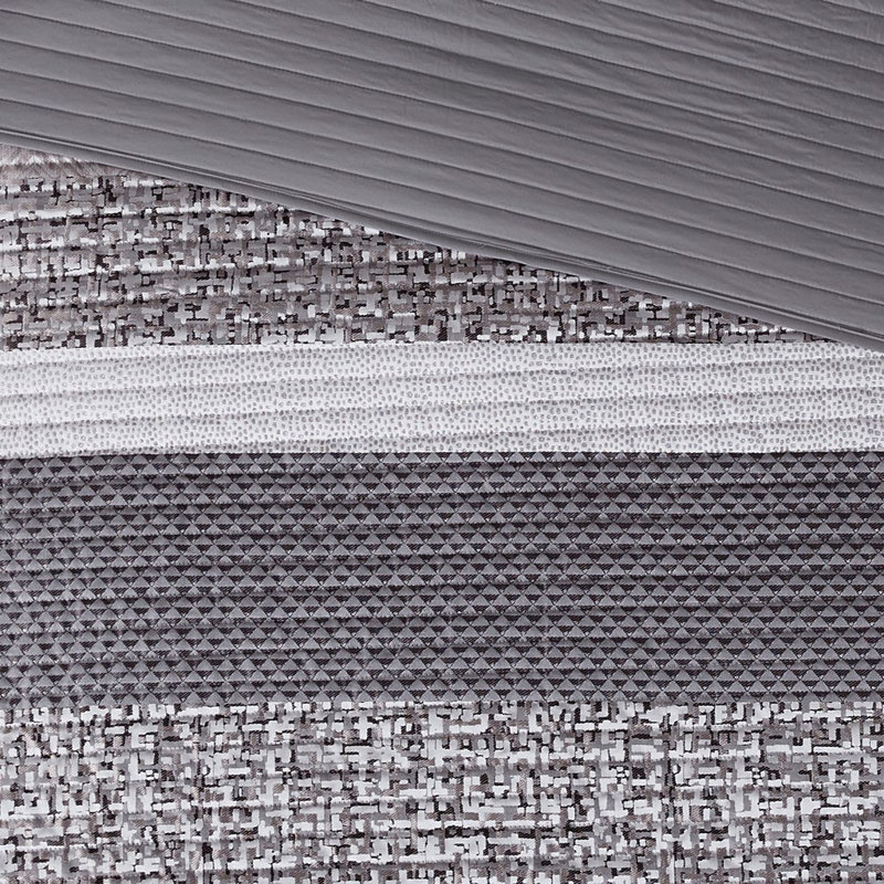 Full/Queen Grey and Taupe Reversible Jacquard Quilt Set