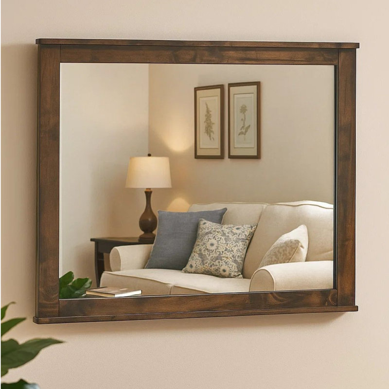 Miroir pour commode 34 x 46 Broida, carré, bois récupéré massif, gris rustique