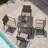 4 - Person Metal Patio Dining Set with 1 Square Table and 4 Arm Chairs