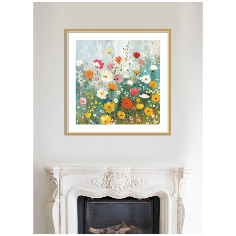«Boho WIldflower Garden» par The Creative Bunch Studio, reproduction d'art encadrée, H 34 po x l 34 po