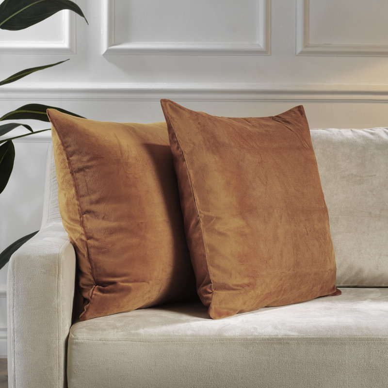 Matte Velvet Pillow Cover, 12" x 12", 58 Bourbon