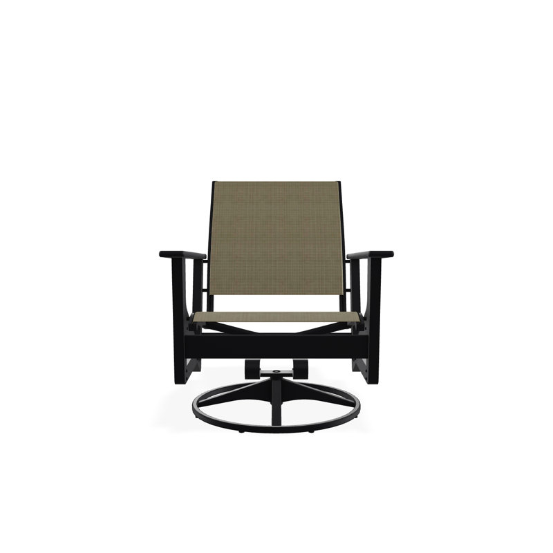 Wexler Outdoor Swivel Lounge Chair, Collect Charcoal, Black