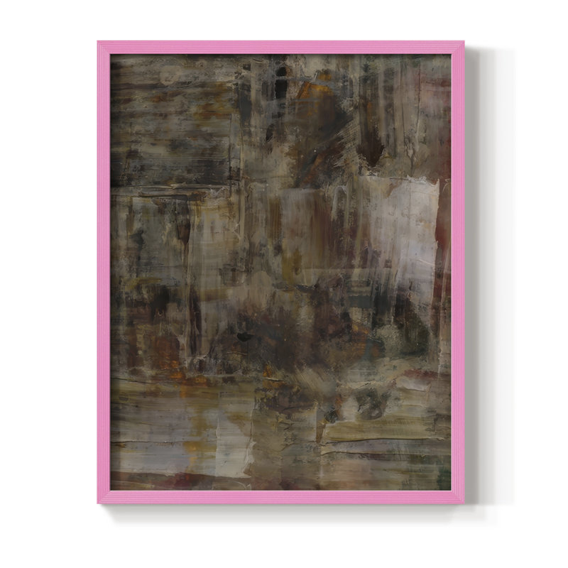 Molten Patina II Framed Print - Solid Wood, 11" H x 9" W, Pink
