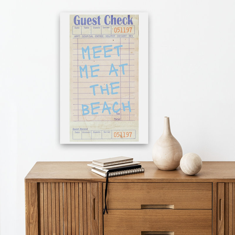 «Meet Me At The Beach Fish Coastal Ocean», reproduction d'art murale, H 18 po x l 12 po