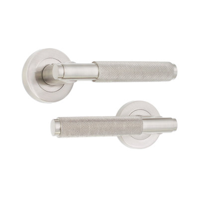 Connaught Knurled Lever on Rose Satin Nickel